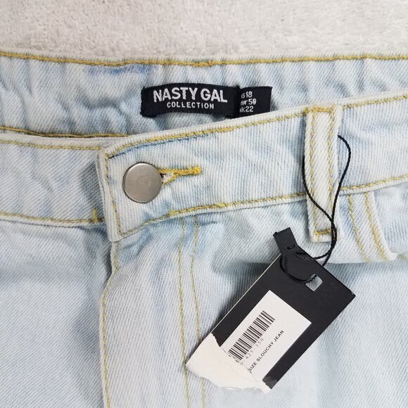 Nasty Gal Collection Size 18 Light denim wash Distressed Jeans Ripped NWT w flaw - Picture 7 of 16